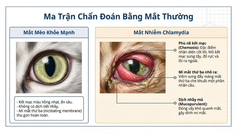 Dấu hiệu nhận biết bệnh chlamydia ở mèo