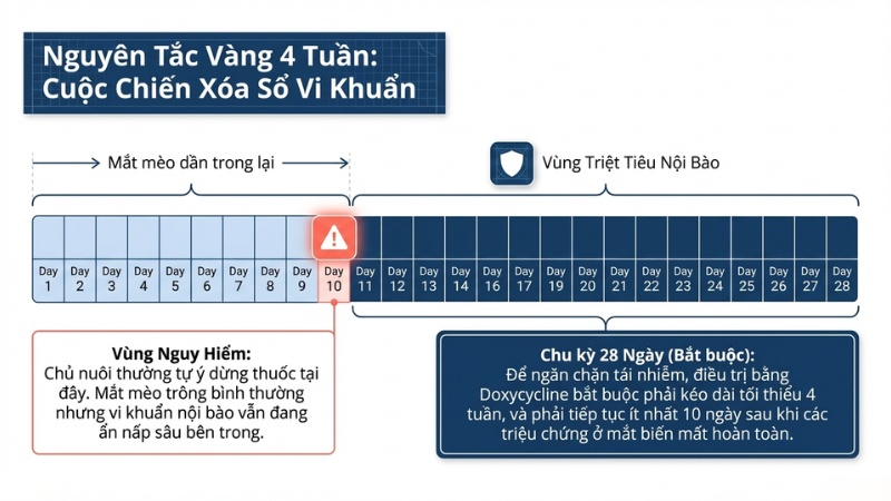 Người nuôi cần phải tuân thủ nghiêm ngặt thời gian điều trị
