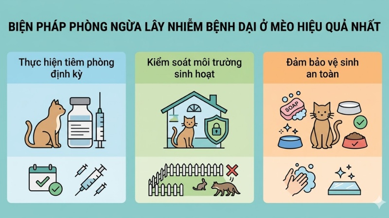 Biện pháp phòng ngừa lây nhiễm bệnh dại ở mèo hiệu quả nhất