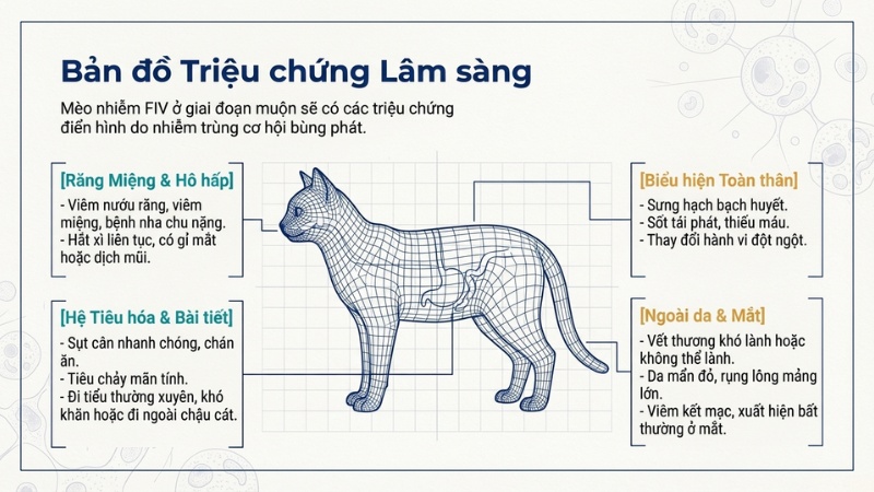 Dấu hiệu nhận biết bệnh FIV trên mèo chuyển biến nặng