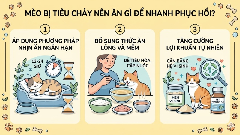 Cách cho mèo ăn gì để nhanh phục hồi