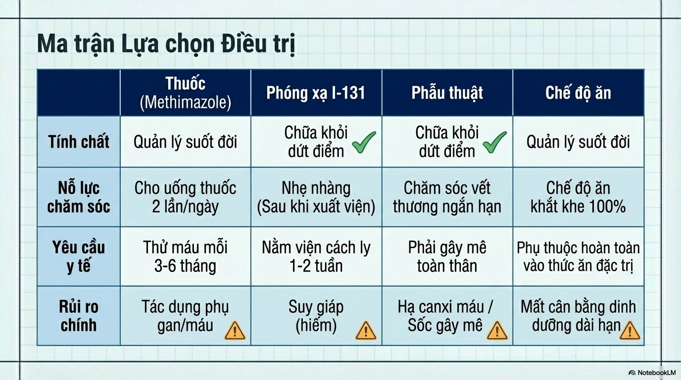 So sánh 4 phương pháp điều trị hiệu quả bệnh cường giáp ở mèo