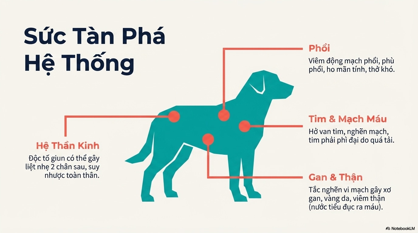 Những dấu hiệu cảnh báo chó bị nhiễm giun tim qua từng giai đoạn