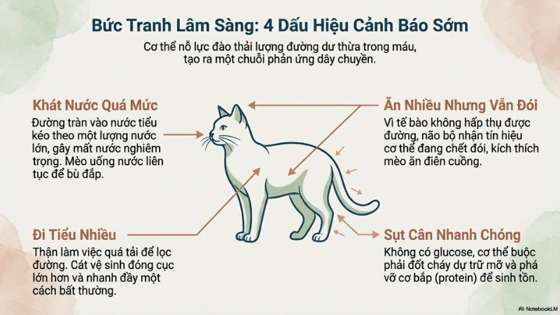 Dấu hiệu cảnh báo bệnh tiểu đường ở mèo bạn cần lưu ý