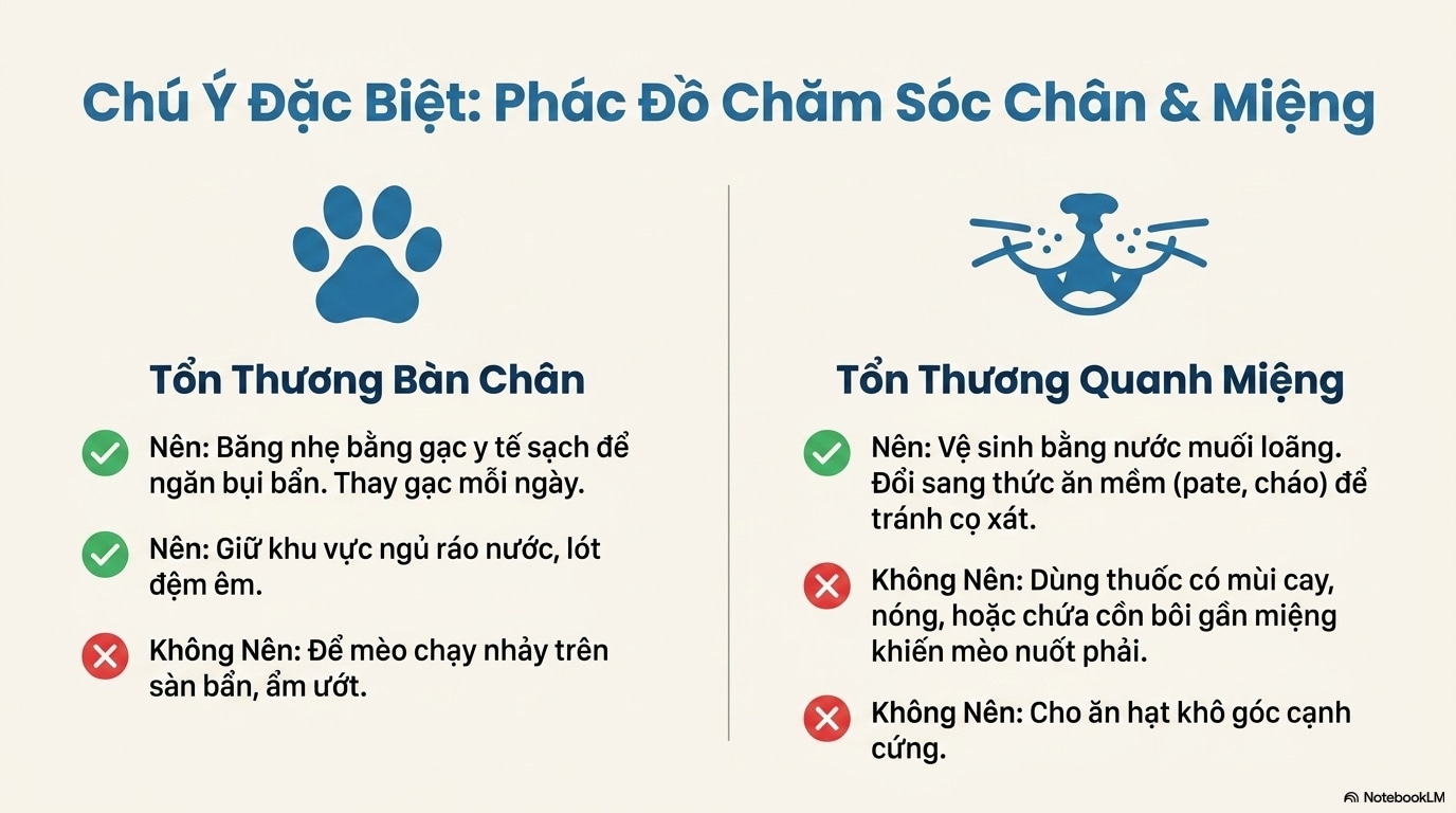 Chế độ chăm sóc đặc biệt cho vùng chân và miệng