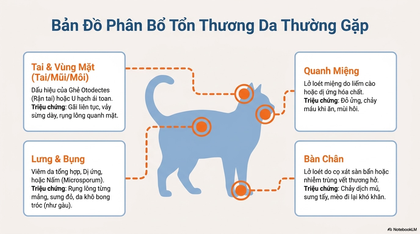 bệnh lý mèo bị viêm da
