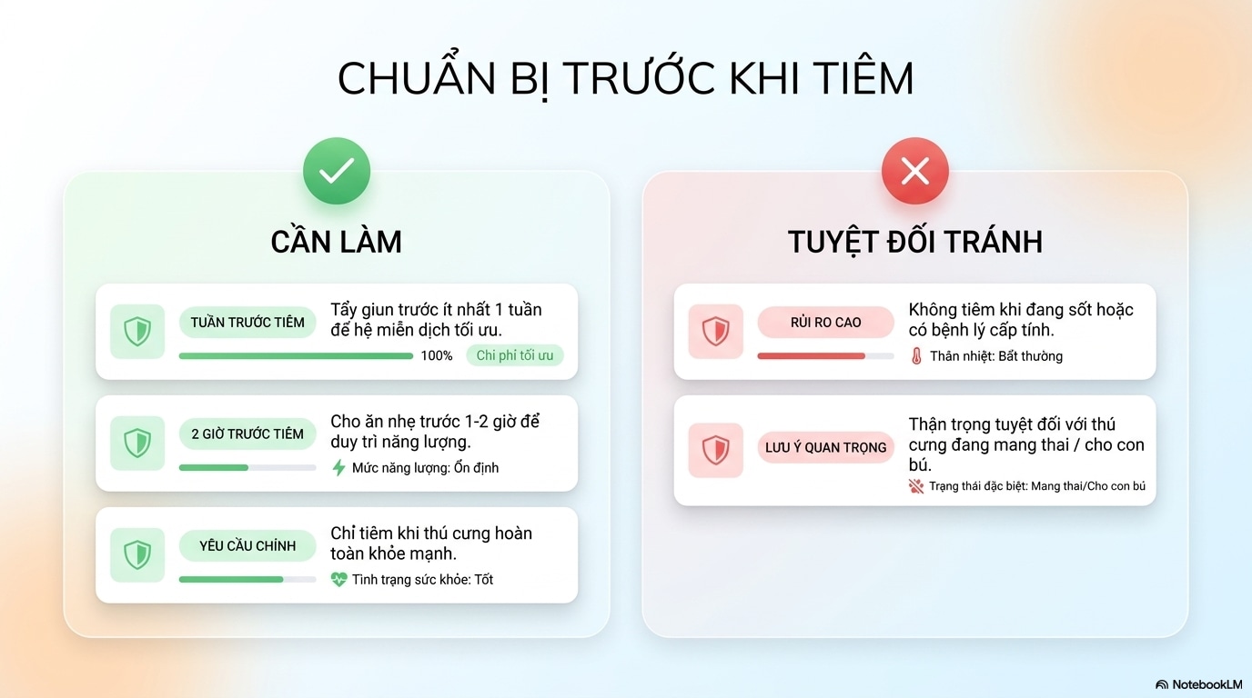Chuẩn bị kỹ lưỡng trước khi đưa mèo đi tiêm