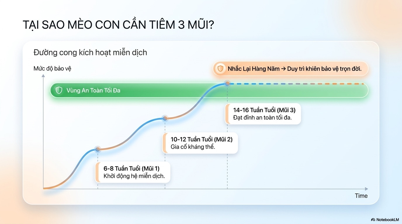 Giai đoạn tiêm phòng dành cho mèo con